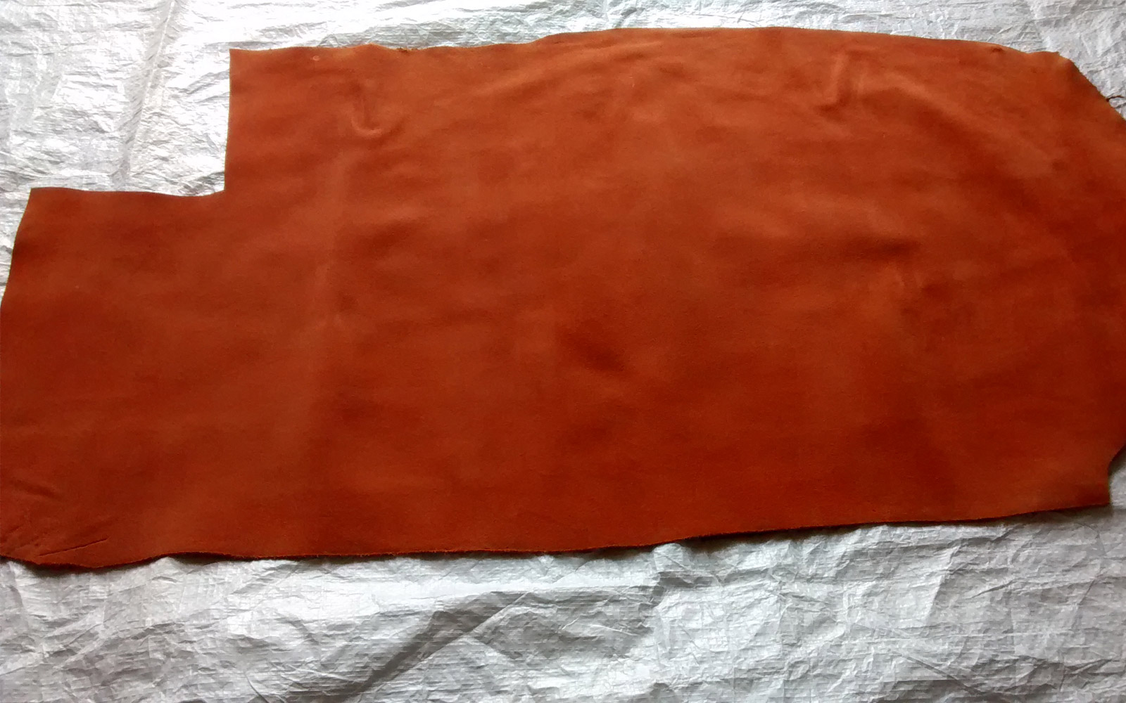 Cow Split Finished Leather Orange