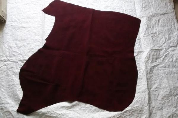 Cow Split Finished Leather Maroon